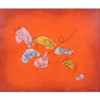 Mary Gardner, Untitled, Oil and String on Canvas