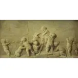 Piat Joseph Sauvage, Trompe L?oeil Bas Relief of Putti with a Goat, Oil on Canvas