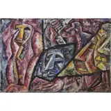Dorothea Stafford, Modernist Figures, Oil on Masonite
