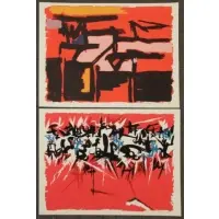 Untitled by Angelo Savelli, Two Abstract Color Lithographs, offered Nov 2016