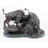 Stanley Johnson, Stanley Johnson (American, b.1939, active in Utah), Bronze Sculpture of Two Bison