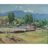 Robert Harlow, The New Stadium, Oil on Canvas "The New Stadium"