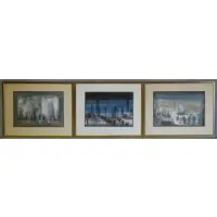 Theodore Hancock, Untitled, Three New York Watercolors