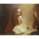 Giuseppe Angeli, The Education of The Virgin, Oil on Canvas