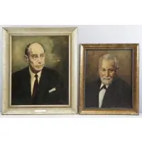 Marie Weger, Untitled, Two Oil on Board Portraits