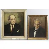Marie Weger, Untitled, Two Oil on Board Portraits