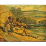 Margaret Fye, Native Americans on the Shore, 1938 Oil on Canvas
