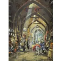Arthur Sarkissian, Tehran Market, Oil on Canvas