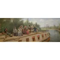 Edward Lamson Henry, Before the Days of Rapid Transit, Oil on Board "Before the Days of Rapid Transit"