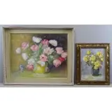 Esther Heffler, Floral Still Lifes, Two Oil on Canvas