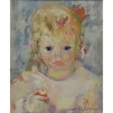 Luigi Corbellini, Portrait of a Young Girl, Oil on Canvas