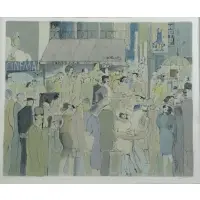 David Schneuer, Summer Cafe, Serigraph "Summer Cafe"