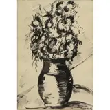 Maurice de Vlaminck, Vase of Flowers, Black Ink & Wash on Paper