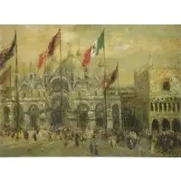 Piazza San Marco by Ludolfs Liberts, Oil on Board, offered Feb 2015