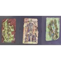 Charles Lassiter, Watercolor, ink, and acrylic (?) on paper, 3 Mixed Media Works on Paper of Figures