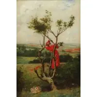 Charles Spencelayh, Beauty in a Tree, Oil on Canvas