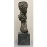 To Life by E. Judaica Bronze Sculpture Tunick-Toth, Bronze hand holding a chalice inscribed, "To Life" on a marble base, offered Jan 2015