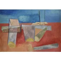 Study for Saw Mill by Fred Mitchell, Oil on Board "Study for Saw Mill", offered Nov 2014