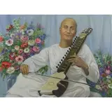 Edith Montlack, Dilruba Player, Oil on Canvas
