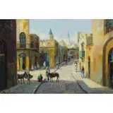 Jack Prudnikov, Moroccan Street Scene, Oil on Canvas