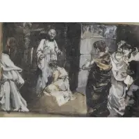 Robert Frederick Blum, Robert Frederick Blum (American, 1857 - 1903), Ink and Gouache Illustration