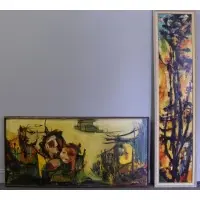 Leon Saulter, L. Saulter 59, 2 Oils on Masonite