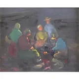 Merienda En La Noche / P. Montt Chile by Arturo Pacheco Altamirano, Oil/Canvas "Merienda En La Noche / P. Montt Chile", offered Jun 2014