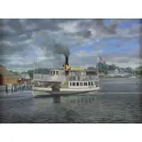 Georgina Nemethy, Hudson River Mystic Harbor, Oil on Canvas "Hudson River Mystic Harbor"
