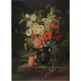 Wolf Thaler, Bouquet of Flowers, Oil on Canvas Still Life