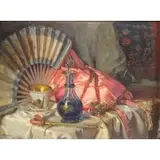Hedwig Mechle-Grossman, Mechle, Oil on Canvas Still Life