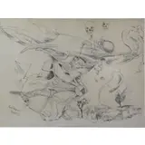 Kurt Seligmann, Daedalus., Ink and Graphite on Paper "Daedalus." Signed and titled in ink lower left