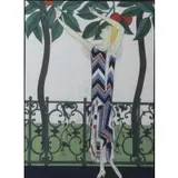 Georges Lepape, George Lepape, French 1887 - 1971, Gouache on Paper Fashion Illustration of an Art Deco Woman
