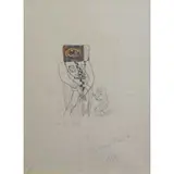 Primo Coux, 80 and numbered 42/50 in ink below image. From an East 83rd St NYC estate. Dimensions: Sight - 16.75, 1980 Hand Signed Offset Color Lithograph of Modernist Figures