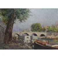 Francis Picabia, Ponte Marie., Oil on Canvas "Ponte Marie." Signed lower left