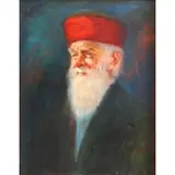 Luigi Amato, Luigi Amato, Italian, 1898 - 1961, Oil on Canvas of Bearded Man with Red Cap