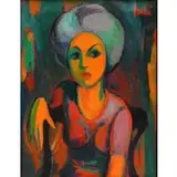 Kyohei Inukai, Kyohei Inukai, American, active in New York, 1913 - 1985, Oil on Canvas Portrait of a Woman