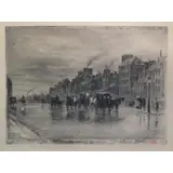 Félix Buhot, Une Matinee d'Hiver au Quai de l'Hotel Dieu, Etching, Aquatint, and Drypoint