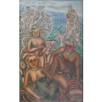 Manuel Boccini, Hommage to Andre Savory., Oil on Canvas "Hommage to Andre Savory." Signed lower left