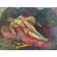 Untitled by Nancy Brorby, Oil on Canvas of a Reclining Nude, offered Jun 2013