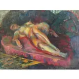 Nancy Brorby, Untitled, Oil on Canvas of a Reclining Nude