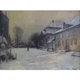 Olof Jernberg, Olof Jernberg, Swedish, 1855 - 1935, Oil on Canvas Winter Scene