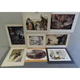George Connelly, Untitled, 8 Gouache Illustrations on Board
