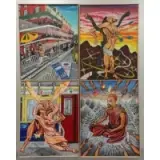 Keith Duncan, Untitled, 4 Satirical/Sociopolitical Oils on Canvas