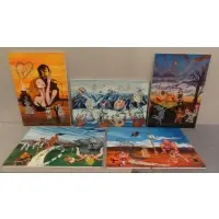 Keith Duncan, Keith Duncan, African-American, 20th/21st C. From a New York storage unit, 5 Satirical/Sociopolitical Oils on 3 signed, all inscribed verso with artist's name