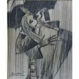 Andrei Protsouk, Study for L'Amour Sons L'Ombrezle., Gilded on canvas with hand painted frames by artist