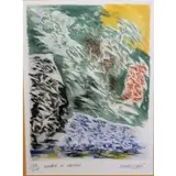 R. Colored Litho Embuscado, Women in Motion., Pencil signed lower right