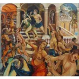 Elissa Lieberman, Rape of the Sabine Women., Oil on Canvas "Rape of the Sabine Women." Signed lower right