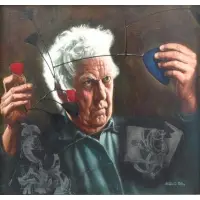 Alton Tobey, Homage to Calder., Oil on Canvas "Homage to Calder." Signed lower right