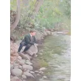 Charles Moore-Smith, O/C of a Boy Fishing at Wilson's Woods Lake, Mt Vernon, NY