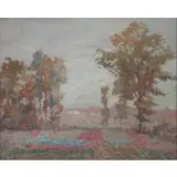 F. J Boston, Impressionist Landscape, Gouache